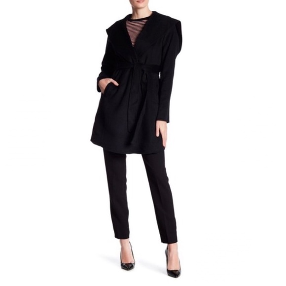 Michael Kors Belted Wool-Blend Wrap Coat - Picture 3 of 11